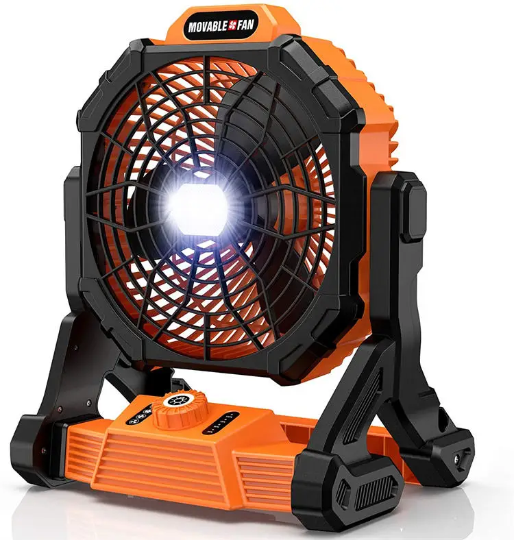 

Factory Hot Sale Outdoor Usb Rechargeable Portable Camping Fan Light 2-in-1 Fan Light