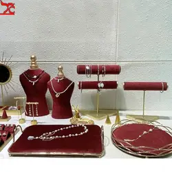 Jujube Red Velvet Series Jewelry Display Rack Jewelry Shop Window Jewelry Display Rack Ring Bracelet Earrings Jewelry Rack