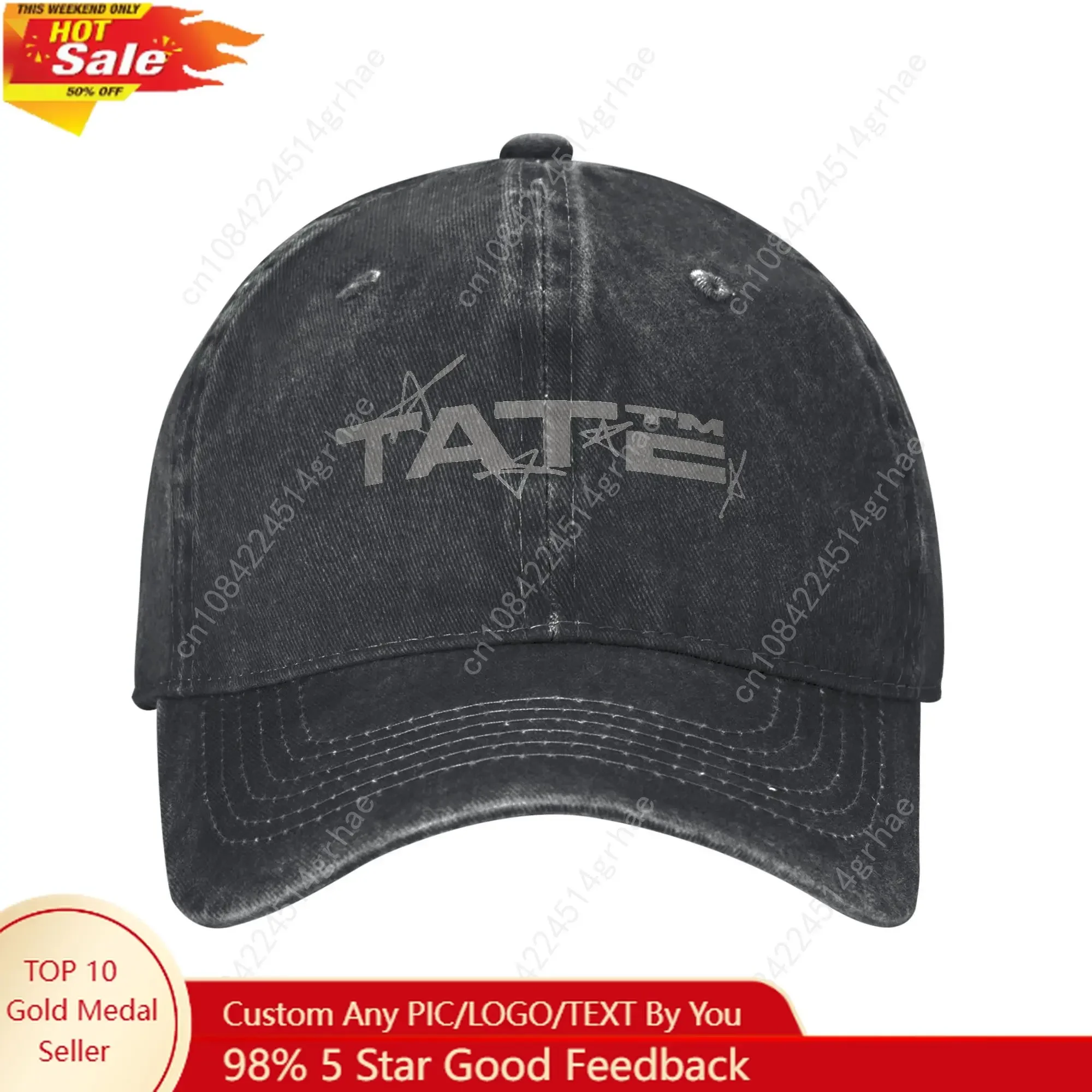 

T8 2025 Concert Tate McRae Baseball Caps Fashion Distressed Denim Washed Headwear Unisex Outdoor Unstructured Soft Cap