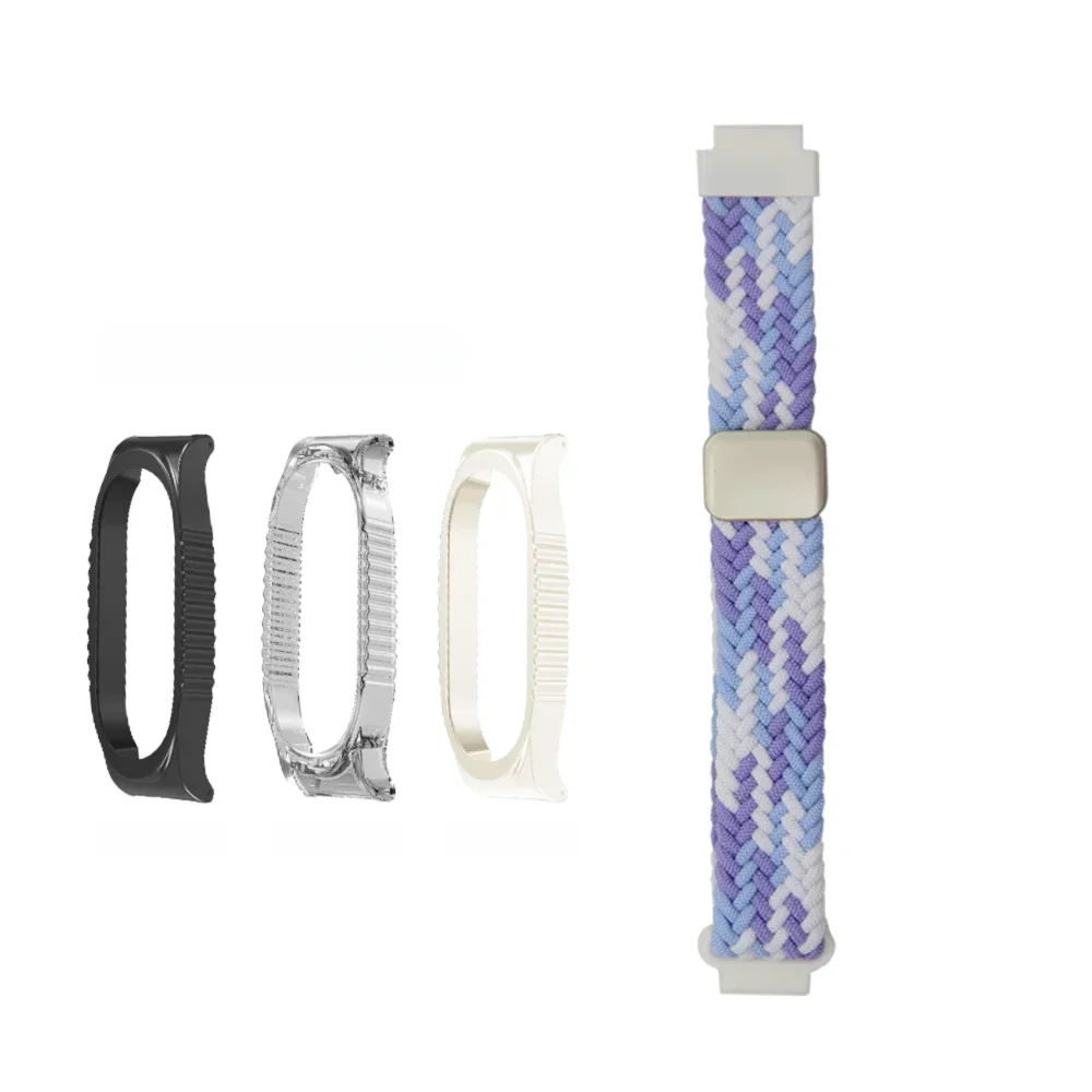 

Magnetic Buckle Nylon Strap + TPU Case For Xiaomi Mi Band 3 4 5 6 7 8 Flexible Bracelet Sport Watch Accessories Man Woman Correa