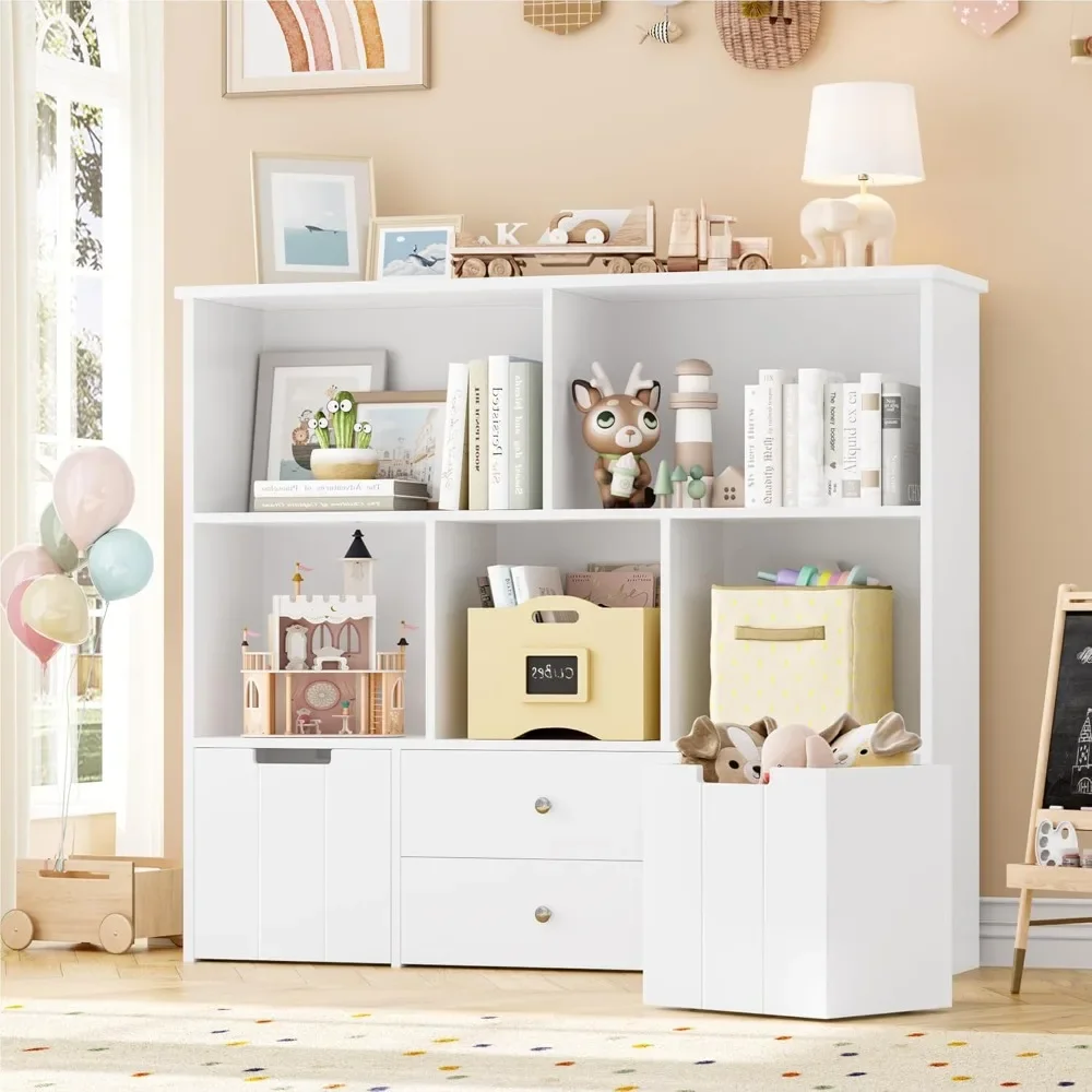 

Toy Organizer with 4 Drawers, Toy Organizers and Storage with Concealed Wheels, Multifunctional Storage Chest