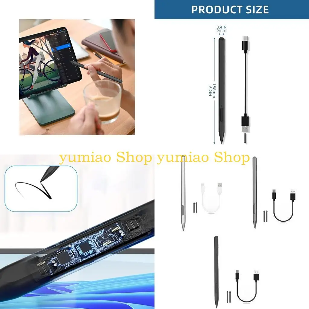 587B Rechargeable Styluses Pen for Go/Laptop/Book Tablets Precise Craft Touch Styluses Pen for Professional Use Sensitivity