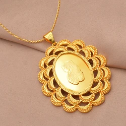 New women Man Great Virgin Handcraft gold color necklaces pendant chain Giving girl Friend gifts Party wear Jewelry