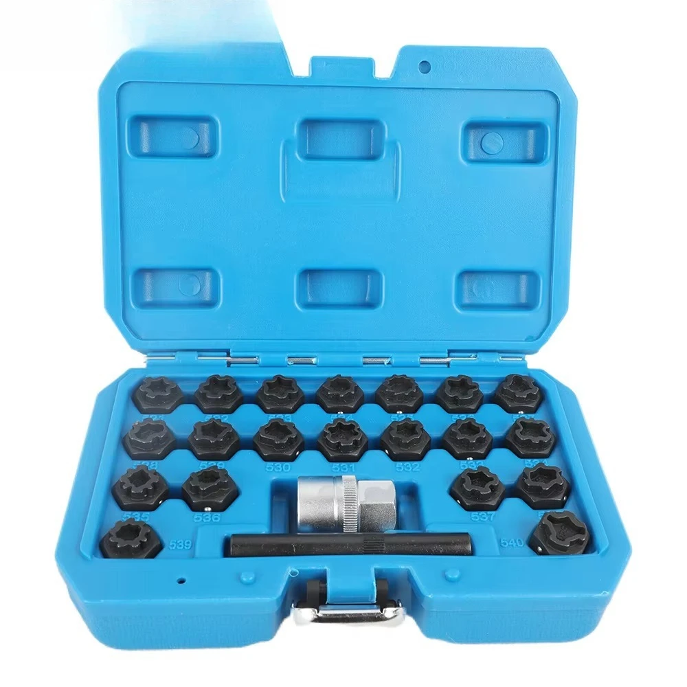 

Juego llaves extracción tuercas bloqueo rueda, Kit tornillos antirrobo para llaves especiales VW y adaptador d