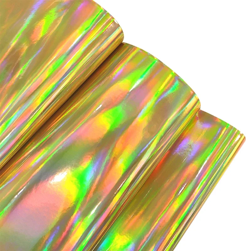 30x135cm Roll Holographic Glossy PU Synthetic Leather Fabric Sheet for Making Shoe/Bag/Handbag/Earring/Craft