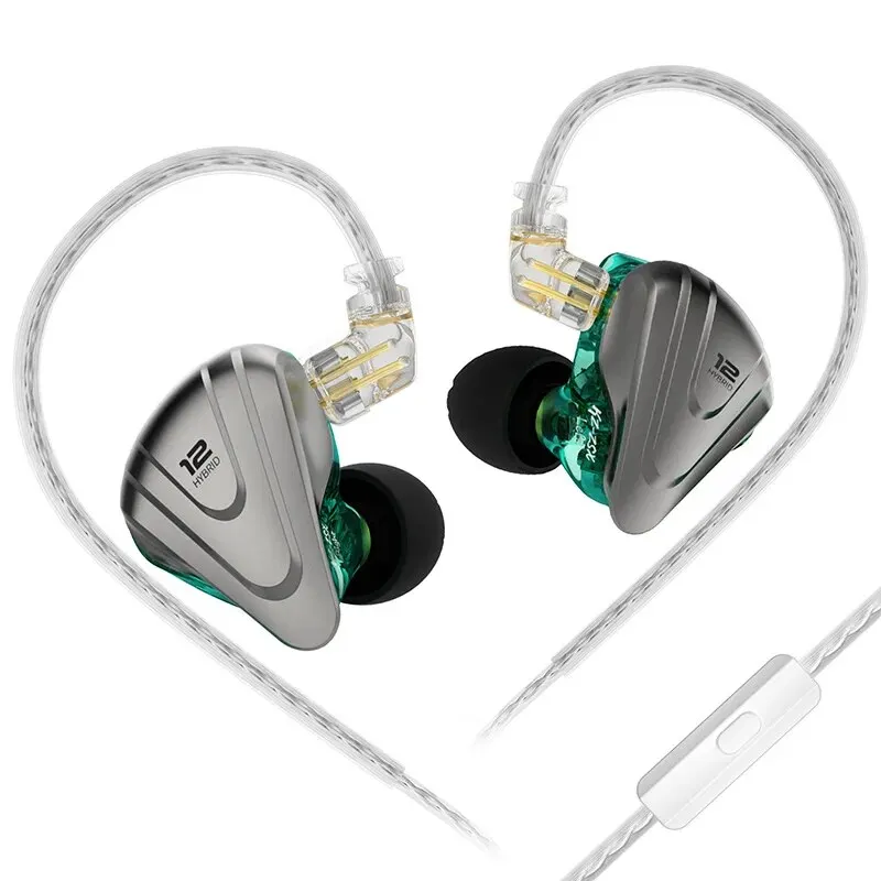 Kz Zsx 1dd 5ba Hybride 12 Drivers Hifi Bas Oordopjes In-Ear Monitor Ruisonderdrukking Oortelefoon Metalen Headset