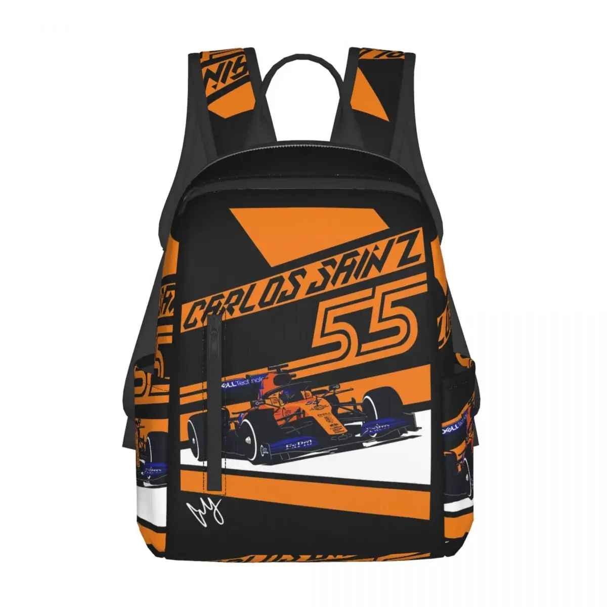

Carlos Sainz Jr F1 Signature Graphic - Dark Backpack Daypack Large Capacity Kids BookBag School Bag Shoulder Bags for Men Women
