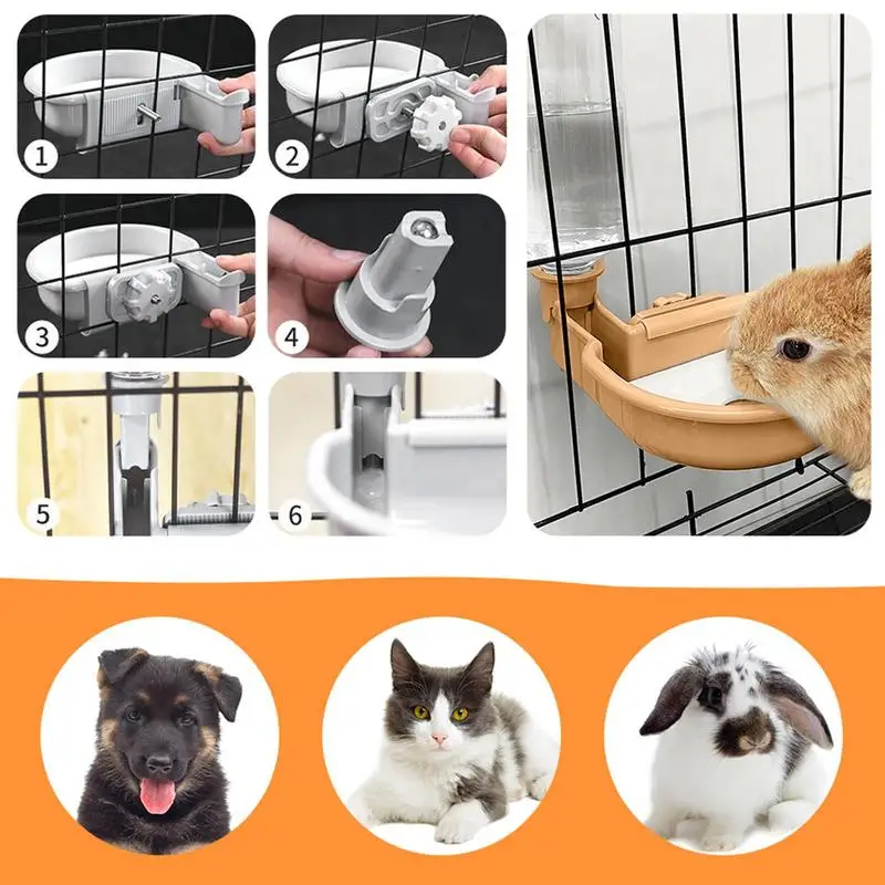 Automatic Dog Feeders Cage Dangle Self Feeding Pet Water Dispenser Detachable Gravity Rabbit Water Bowl Feeding Set Use For Pets