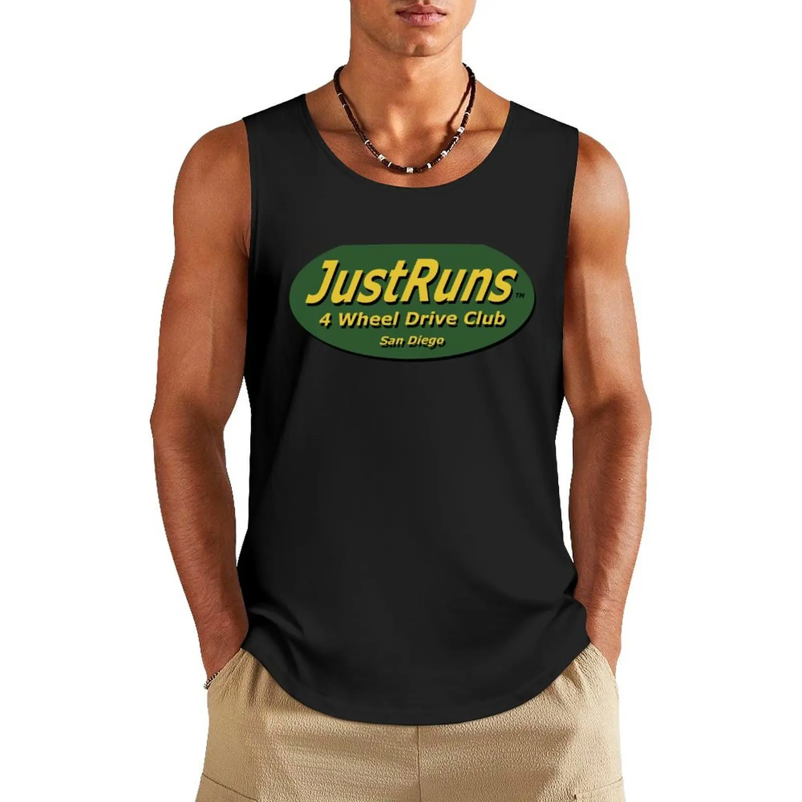 

JustRuns, logo Tank Top Male vest Sports clothing Man gym clothes