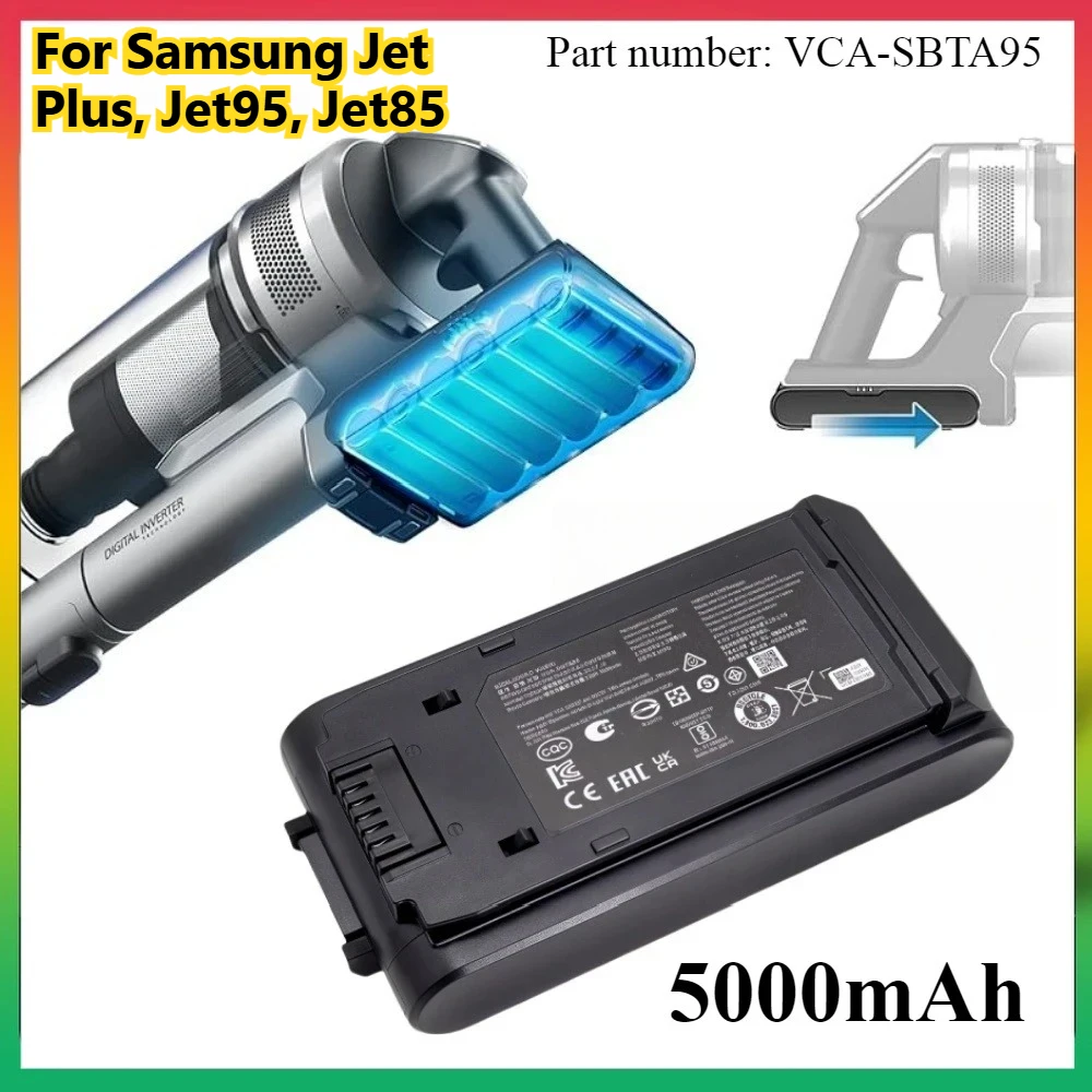

5000mAh 25.2V Replacement Series Vacuums Battery for VS20A95823W VS20B95943N,High Capacity Part No.VCA-SBTA95,for Jet95 Jet85