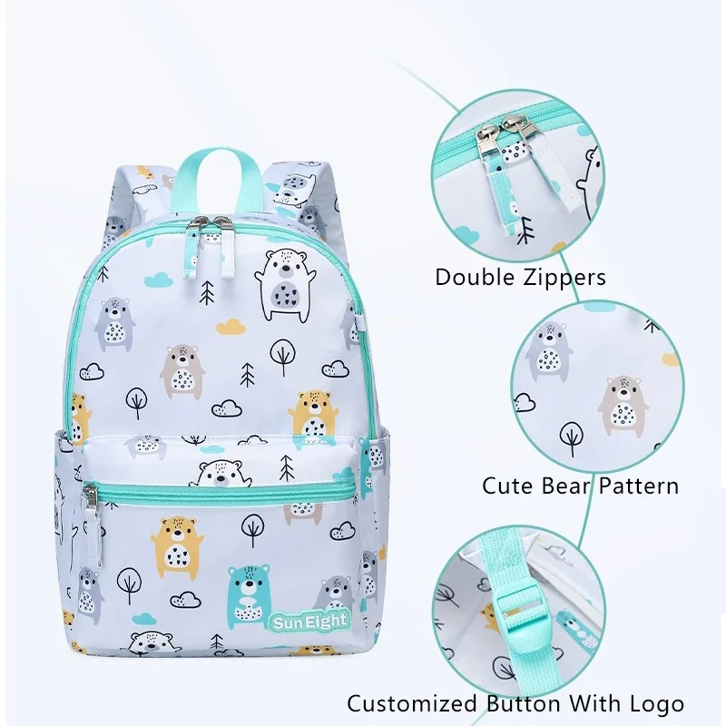 SUN EIGHT 14inch Kindergarden Backpacks Fit A4 Student School Bags Children Bookbag Outdoor bag