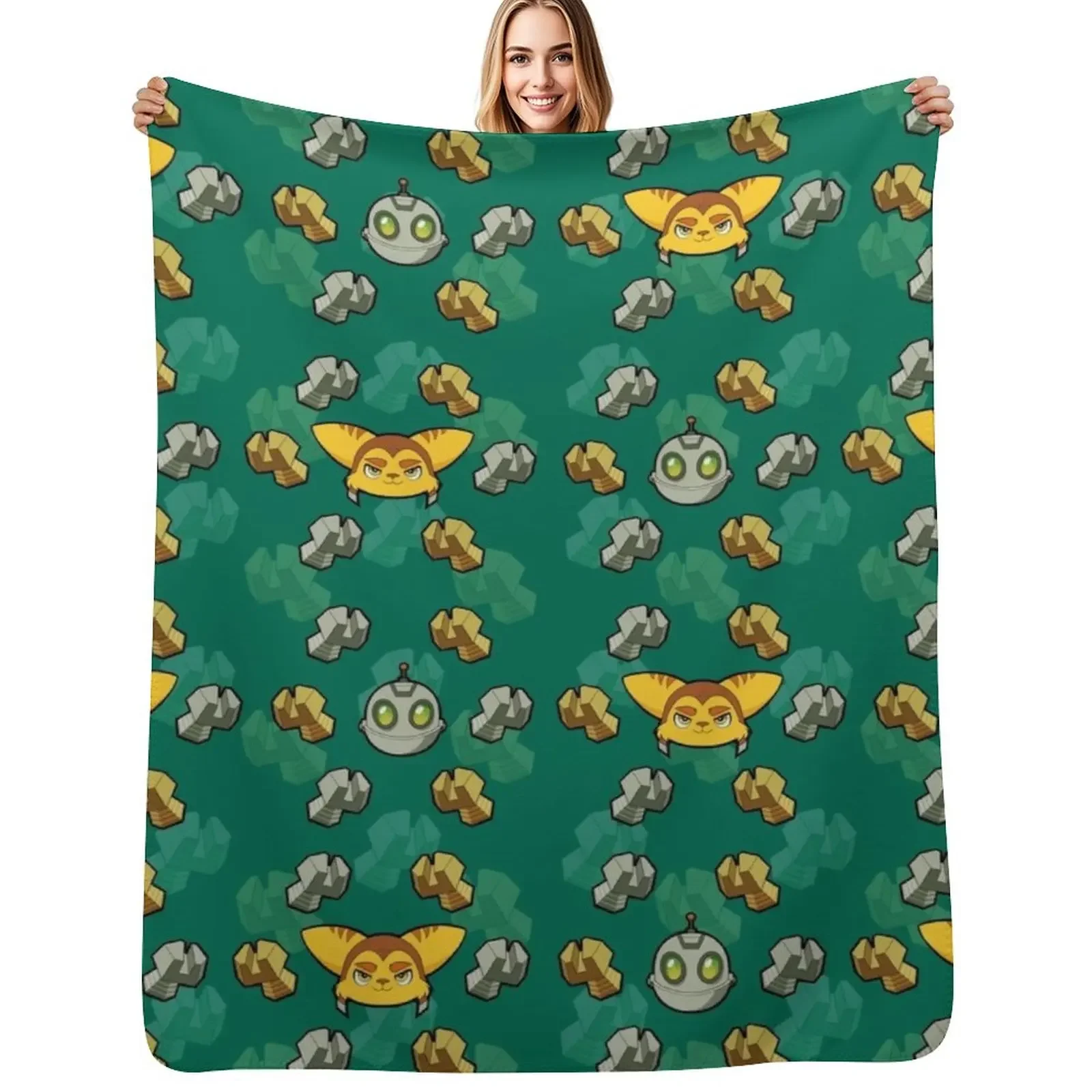 

Ratchet and clank pattern Throw Blanket For Sofa Thin Thermals For Travel Winter beds Blanket