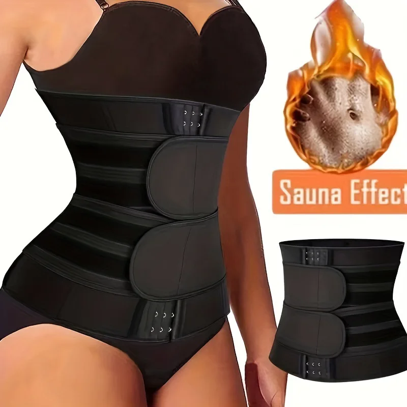 Women Waist Trainer Sauna Belt for Weight Loss Hooks Sweat Shaper Waist Cincher Slimming Belt