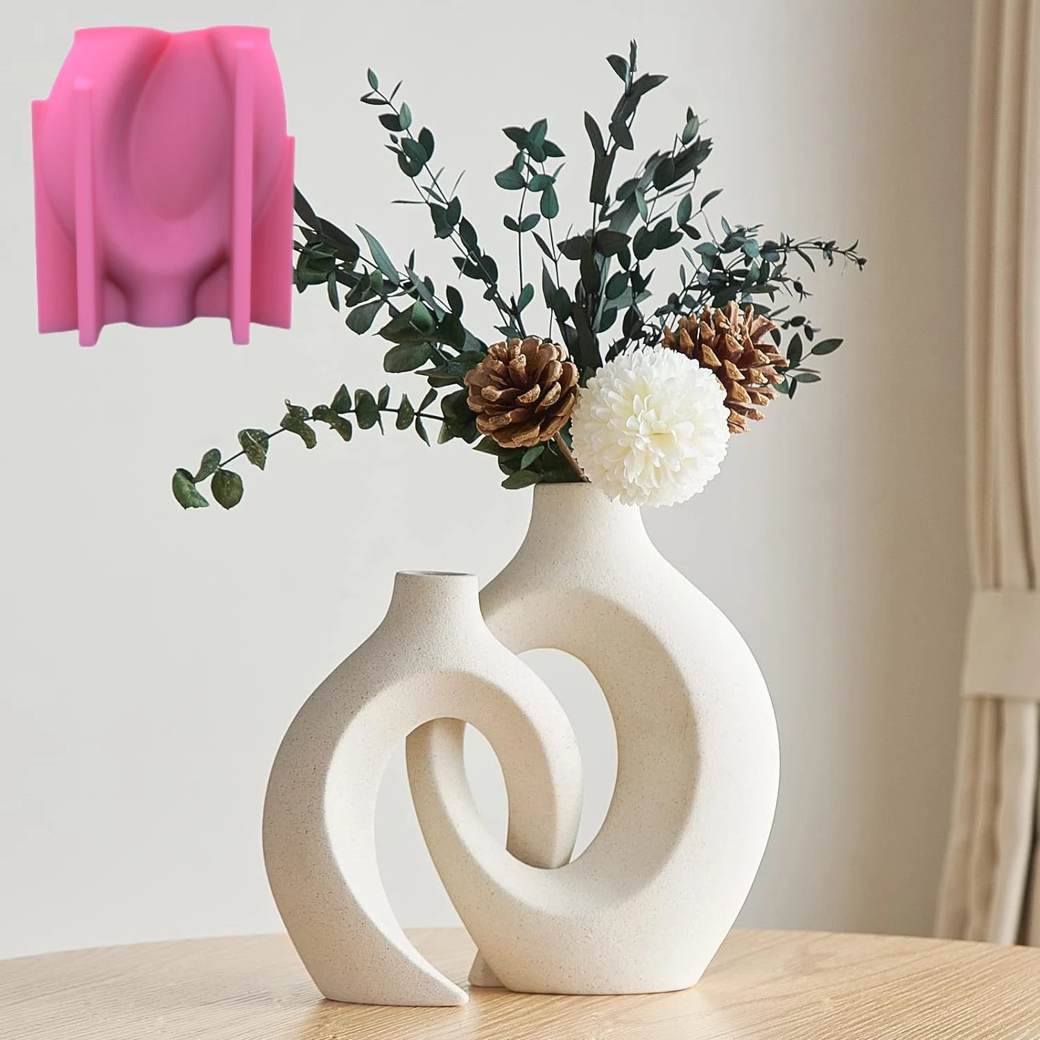 New 14-24cm Large Nordic minimalist vase resin silicone mold irregular geometric shape vase concrete cement gypsum silicone mold