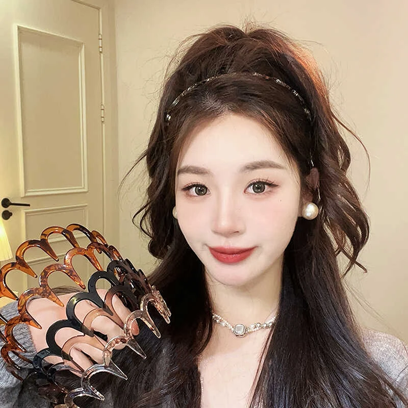 New Headband Hair Comb Zigzag Band Notched Headband Woman Man Girl Christmas Birthday Gift Hair Artifact