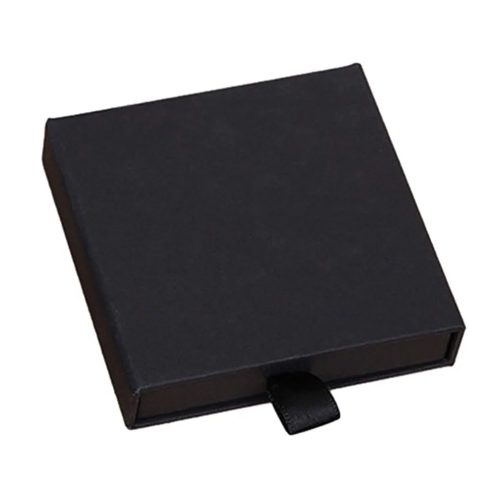 Black Core Sponge Necklace Jewelry Box Sturdy Black Drawer Packaging Box Jewelry Packaging Box Name Packaging Box