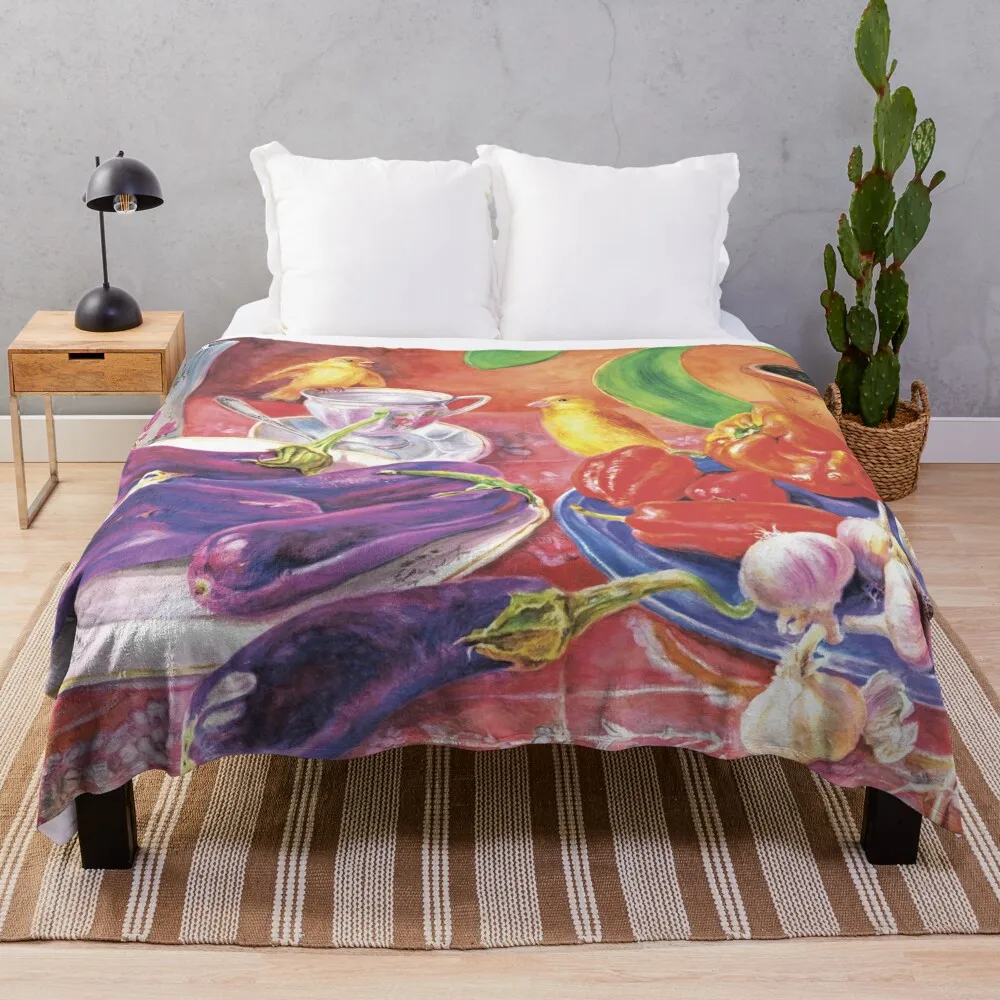 Still life with canaries Throw Blanket Bed Fashionable Soft Beds Blankets