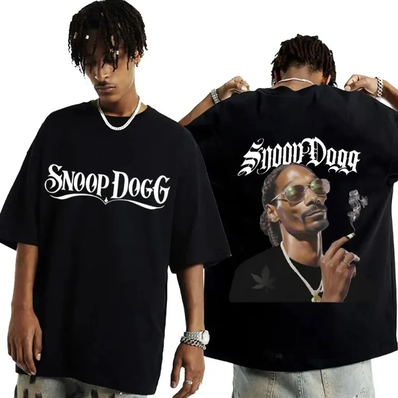 Hot Sale Rapper Snoop Dogg Graphic  Fun Cartoon Print Women Cotton Tshirt Summer New Loose Y2K Couple Hip Hop Street Top T-Shirt