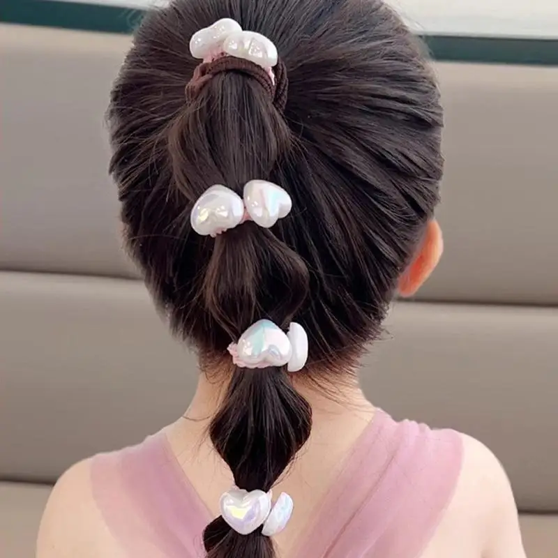 10 Stück Niedliche Haarbänder für Babymädchen mit Cartoon-Herz- und Sternmotiven, Elastische Haargummis für Kleinkinder, Kinder-Haarbänder, Kopfbedeckung, Neu – Detail 6