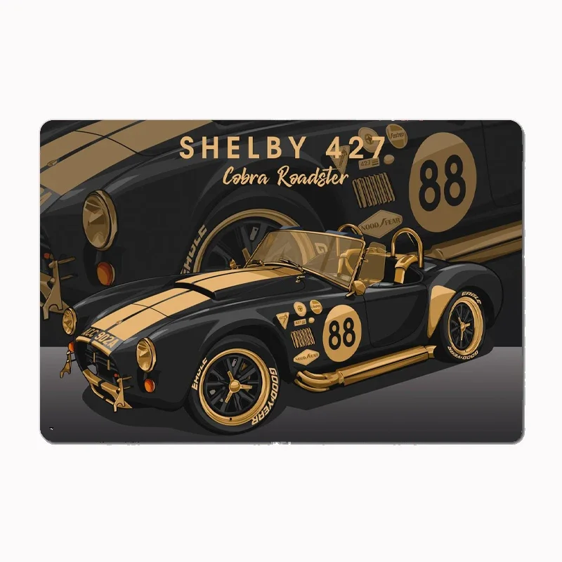 Vintage Shelby Cobra 427 Metal Sign Cinema Garage Garage Club Funny Plaques Tin Sign Posters Kitchen Bedroom Cafe Bar Pub Living