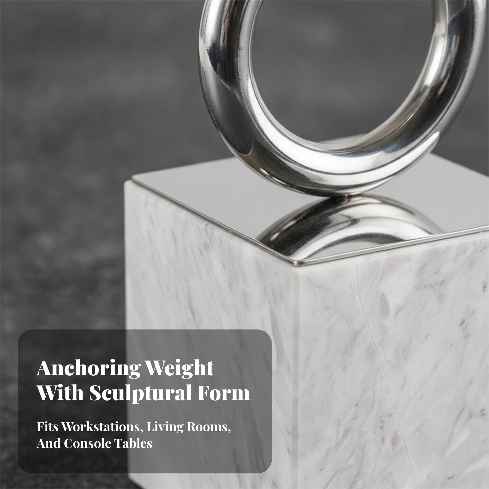 Marble Bookend Luxury Bookend with Metal Circle Marble Bookends Decorative Book Holders Modern for Readers, Bookshelf
