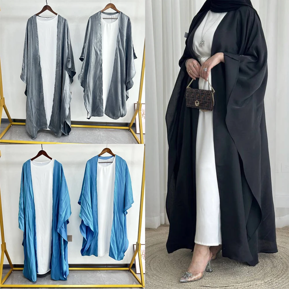 Muslim Women Kids Girls Dress Eid Abaya Mom & Daughter Abayas Islam Robe Kebaya Kimono Cardigan Caftan Dubai Jalabiya Kaftan Set