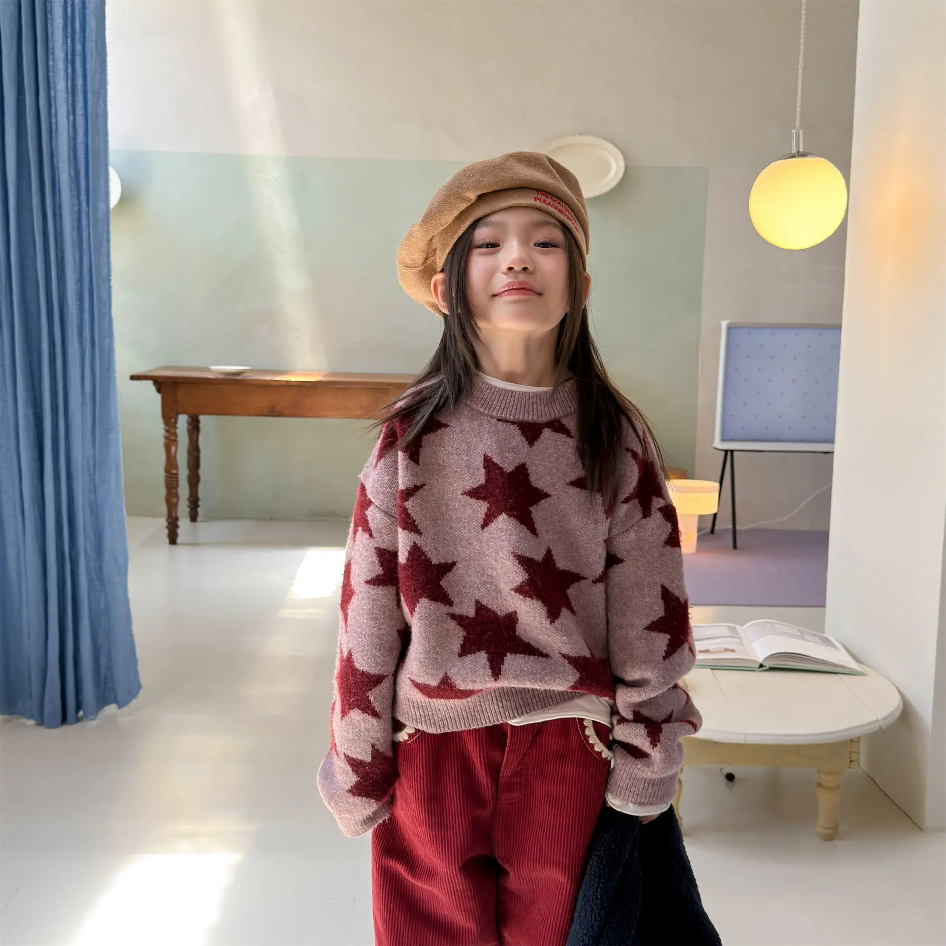 2026 Autumn Winter New Children Sweater Girls Long Sleeve Knitted Pullover Cotton Boys Fashion Casual Knitwear Kids Clothes