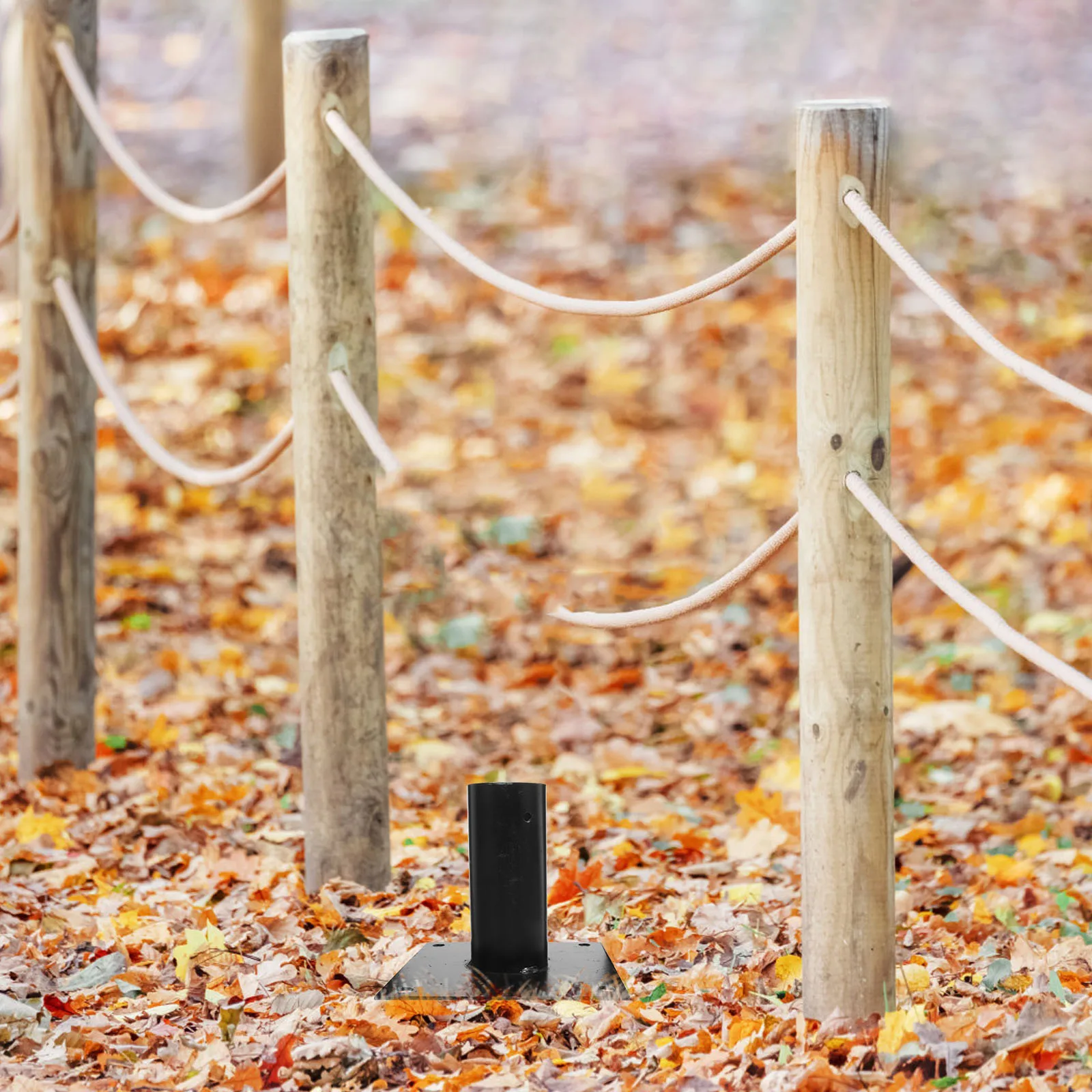 

1 set Durable Iron Fence Post Bracket Mount Base For Bamboo Poles Concrete Wood Anchor Weather Resistant Powder