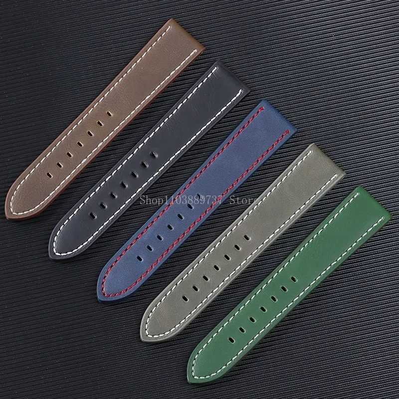 Genuine Leather Universal Straps Men Women Vintage Watchband Sport Bracelet 18mm 20mm 22mm 24mm Replacement Wristbands for Omega image 5