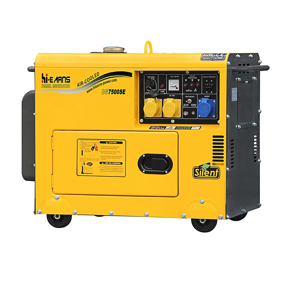 

5KVA 6KVA 7KVA 50HZ 110V 220V dual voltage portable die·sel generator for european market