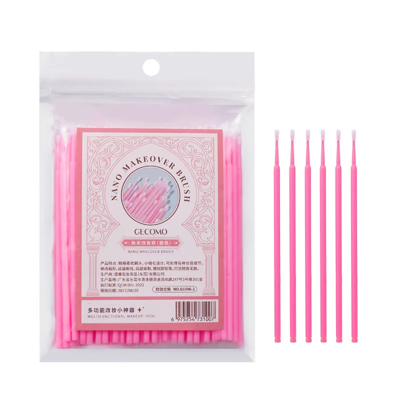 Eenmalig gebruik Gevlokt lippenborstel Make-upborstelset Professionele sanitaire applicator voor nauwkeurige make-up en opruiming Reizen Must Have