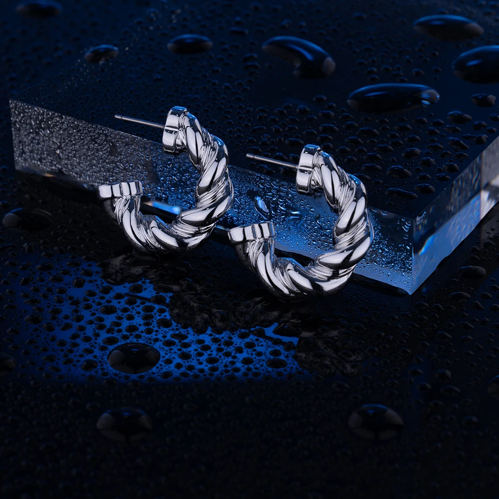 

Pure Titanium Hoop Earrings for Women Fashion Polished Stainless Steel Hollow Plain Lightweight Hypoallergenic Gifts Jewelry