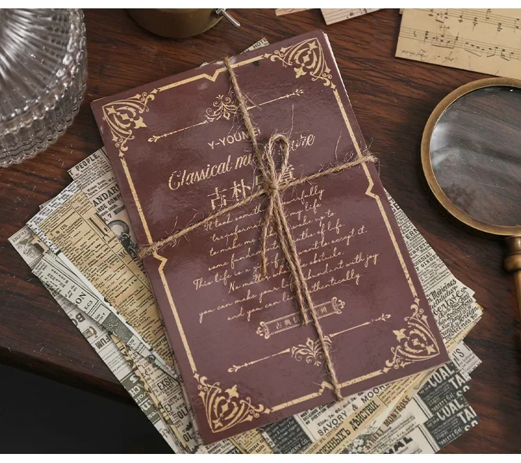 30 Blatt klassische Retro-Buchstaben, Karten, Rosen, literarisches Scrapbooking, Junk-Journal, dekorative Decoupage-Papiercollage – Detail 21