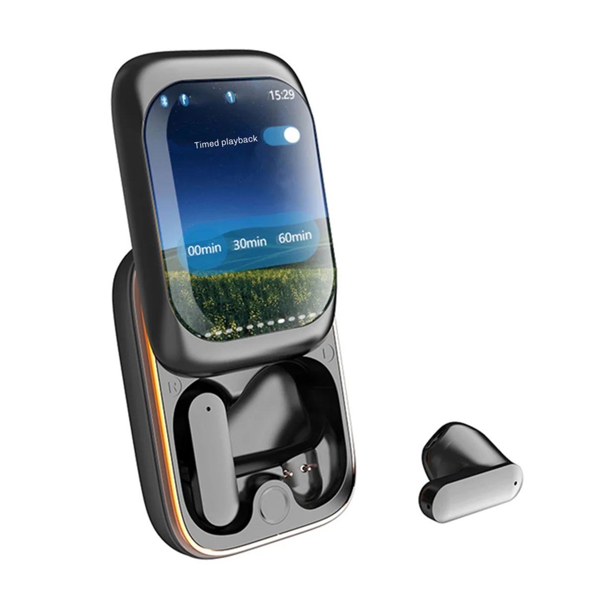 【Hot Price】Slide-Out True Wireless Earphones Bluetooth 5.3 Full-Color Touch LCD Bass Boost Gaming Mode Compatible Android & IOS