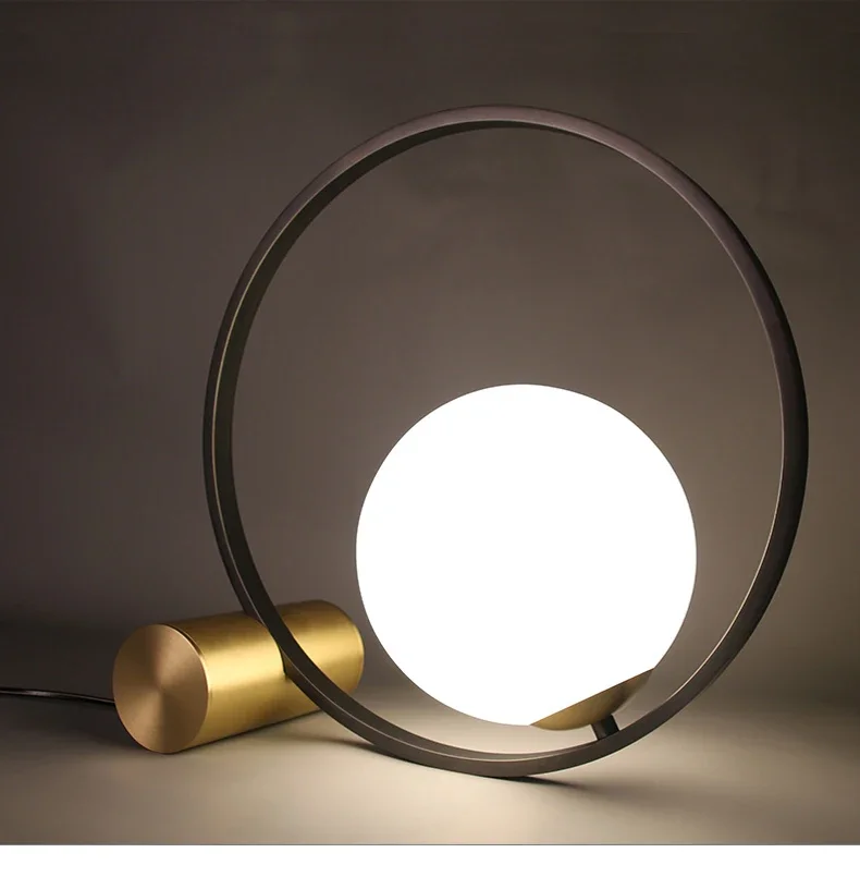 Creative Glass Ball All Copper Table Lamp Nordic Simple Bedroom Bedside Lamp Wedding Decoration Magic Bean Bubble Ball Lamp