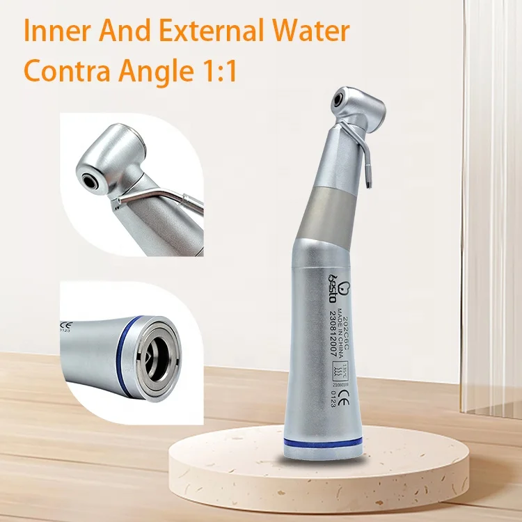 den tal 1:1 Push Button Contra Angle External and Internal Water Spray Low Speed Handpiece denti stry Equipment