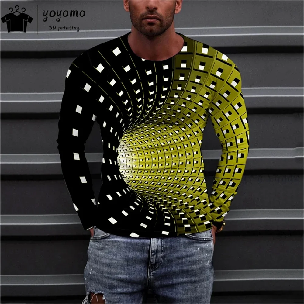 

Classic 3D Print T shirt Men Fashion Casual T-shirts for Men 3D Graphic T-shirt O-Neck Men's Long Sleeve T shirts Breathable Top