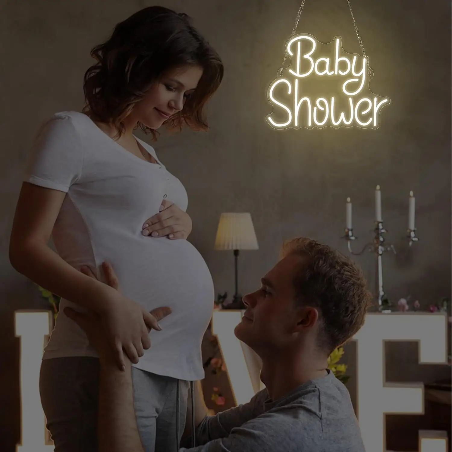 Baby Shower Neon Sign Dimmable LED Neon Lights For Nursery Bedroom Gender Reveal Party Event Home Photo Booth Wall Art Decor