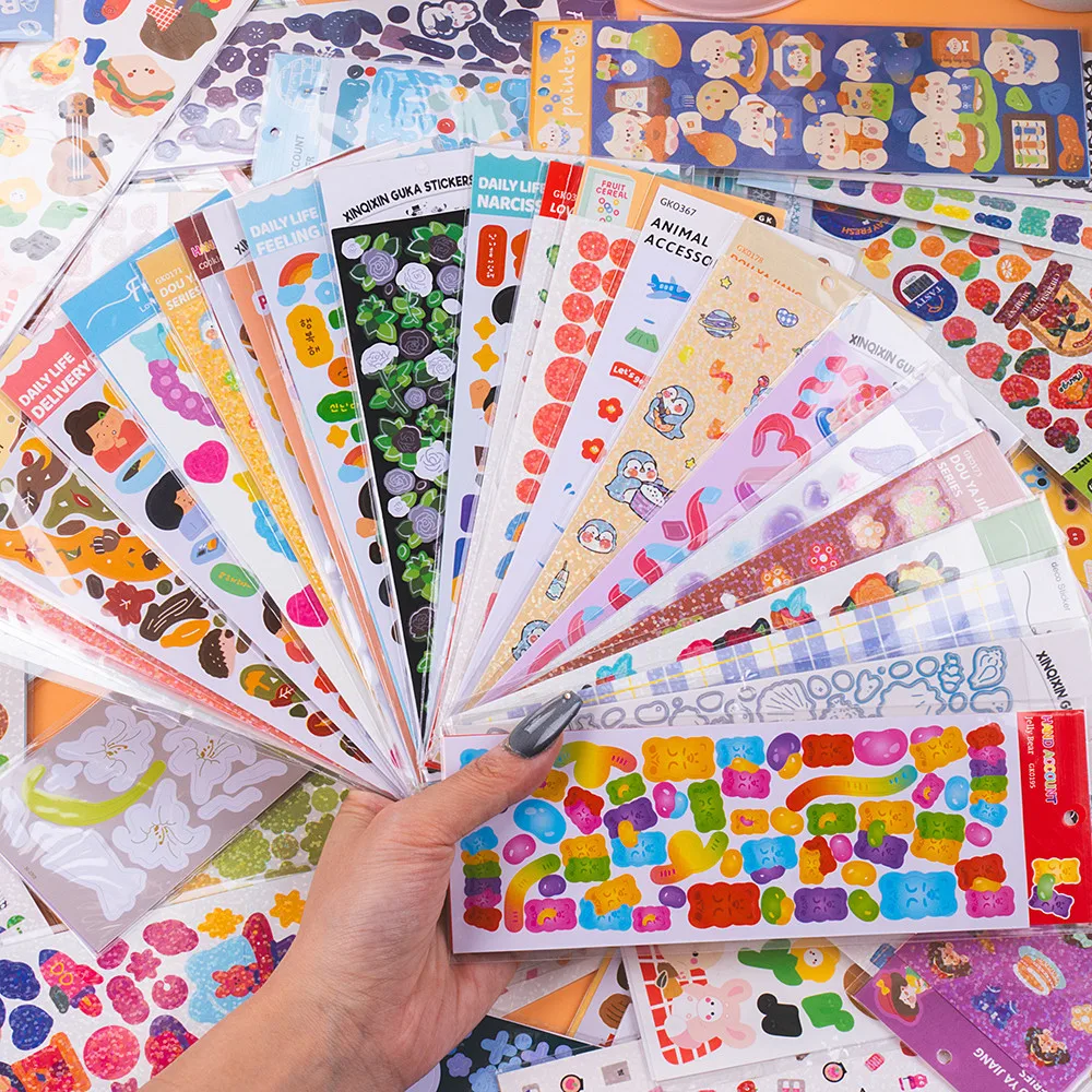 20/10/5/Sheets Kawaii Handbook Guka Stickers Cartoon Handbook Collage Laser Shiny Stickers DIY Stationery Anime Worlds Store