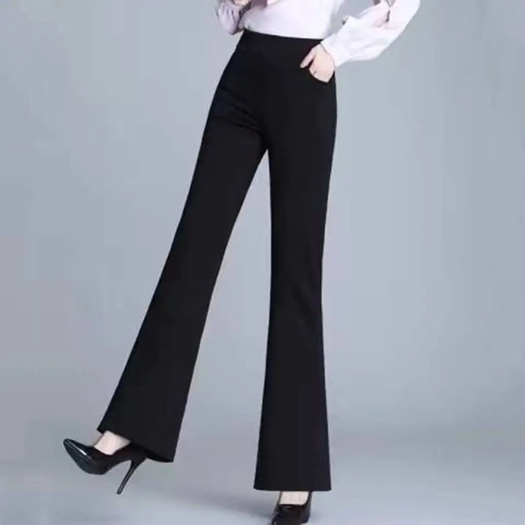 

Fashionable Slim Fit Women's Bell Bottom Pants High Waist Drapey Casual Outerwear Elastic Bell Pants Ladies Premium Quality