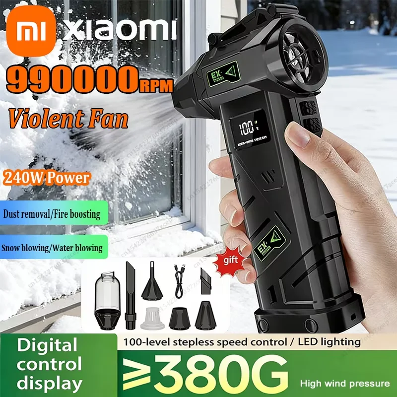 

Xiaomi Powerful Violent Fan 990000RPM Turbo Air Blower 380G Thrust High Speed Brushless Turbo Jet Blower With LED Lighting