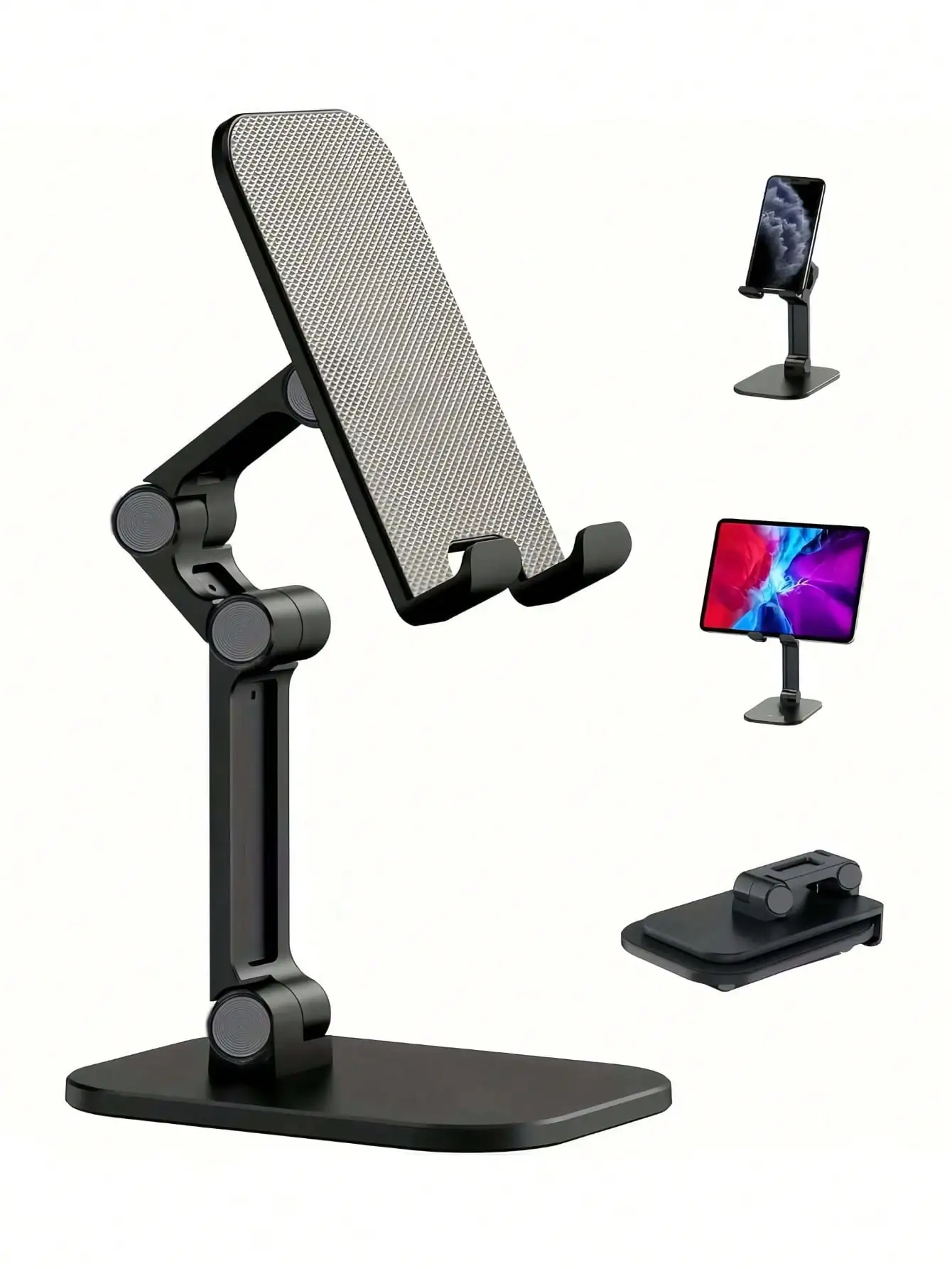 

Adjustable Foldable Desktop Phone Stand, Suitable For Taller Models, Fits Smartphones And Tablets Between 11.94cm To 33.02cm In Height, Available In Black And White Compatible With IPhone, Android Phone, Gift For Birthday, Family, Friends Gifts Birthday P