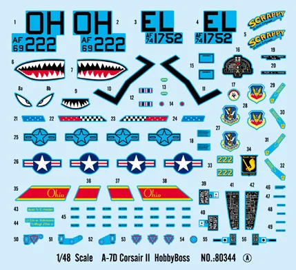HobbyBoss 80334 1/48 Scale US A7 A-7 Corsair II Attack Plane Aircraft Plastic Assembly Model Building Kit