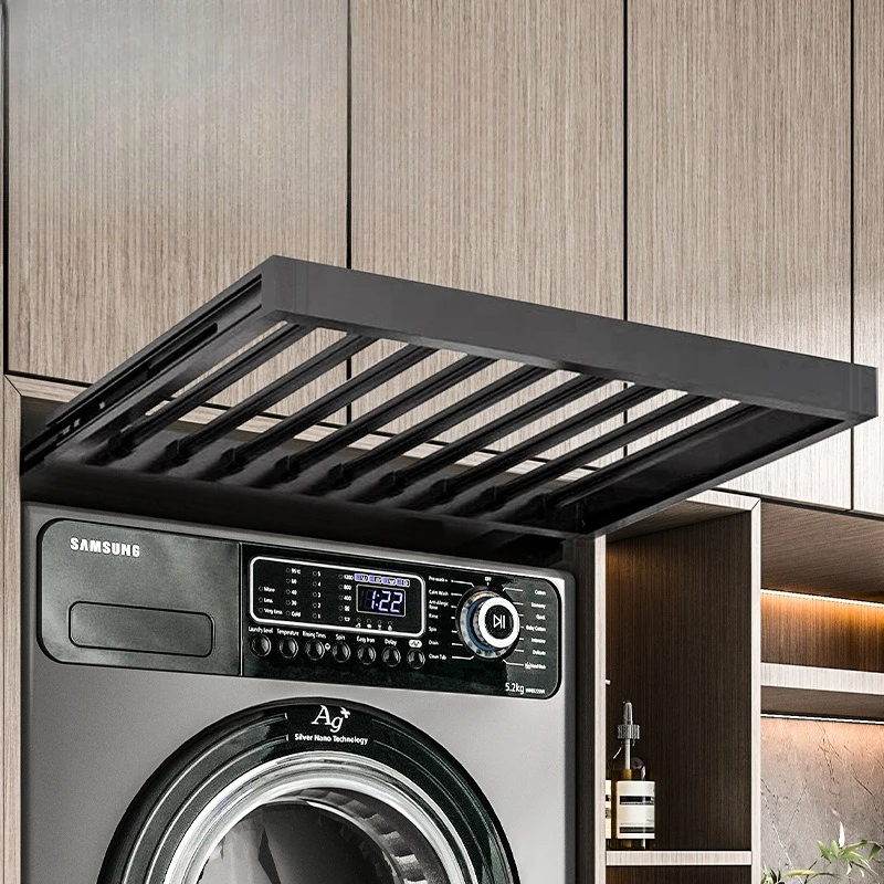 

Hidden Telescopic Drying Rack, Retractable Pull Out Pants Shelf, Ultra Thin Storage Slide Rail, Aluminum Non Slip Clothes Hanger