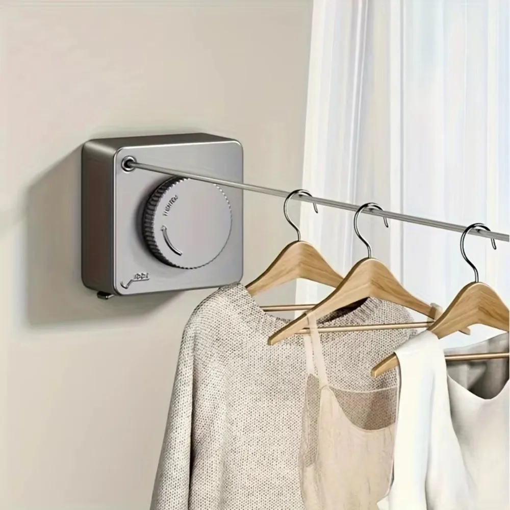 

4,8-метровая выдвижная веревка для белья, настенная невидимая выдвижная линия для сушки одежды, не провисающая вешалка для одежды