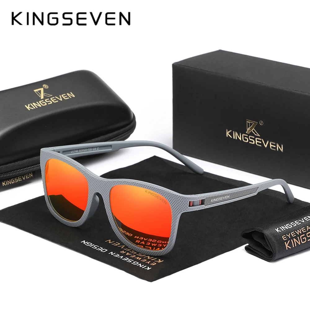 KINGSEVEN Fashion Men Women Sunglasses Mirror Lens Polarized Anti-UV400 Glasses Outdoor Sunscreen Causal Driving Eyewear