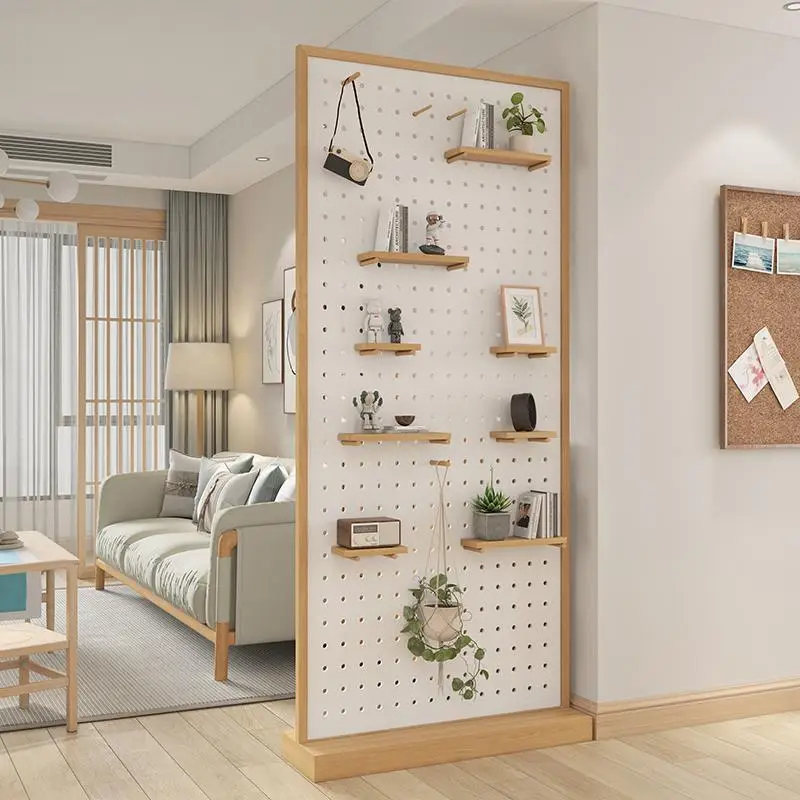 

Nordic living room entry hole board screen partition kindergarten restaurant clothing store solid wood decoration rack VSa