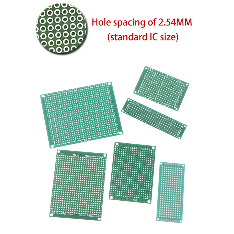 5pcs PCB Prototype Breadboard 2x8 3x7 4x6 5x7 6x8 7x9cm Double Side Universal Printed Circuit PCB Board Protoboard For Arduino