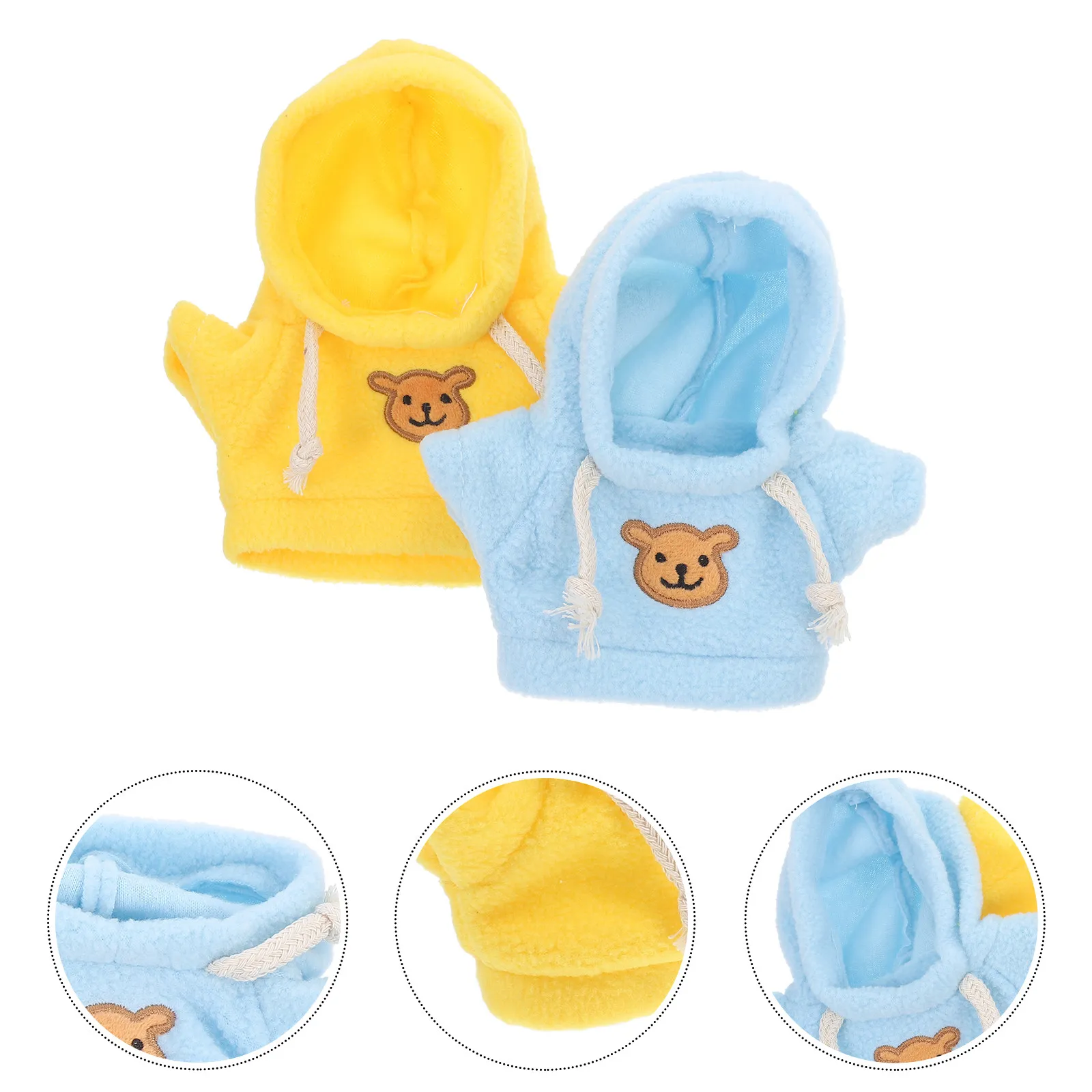 

2Pcs Bear Clothing Mini Bear Hoodies Soft Comfortable Stuffed Animal Dress Up Clothes Gift for Kids Stuffed Animal Hoodies