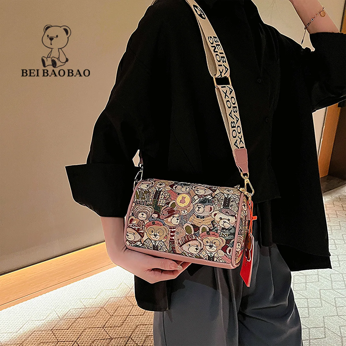 Original Bear Crossbody Bag for Women 2023 New Women's Bag Casual Versatile Canvas Bag Lightweight Shoulder ladies hand bags